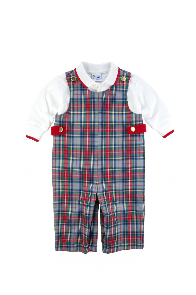 Selling NWT Florence Eiseman Navy/Red Plaid Shortall 3T