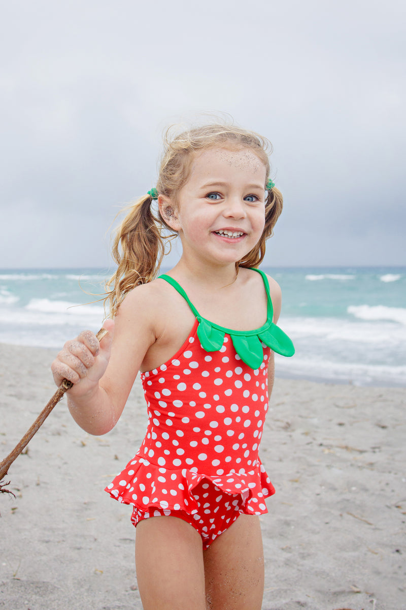 Red polka dot swimsuit online