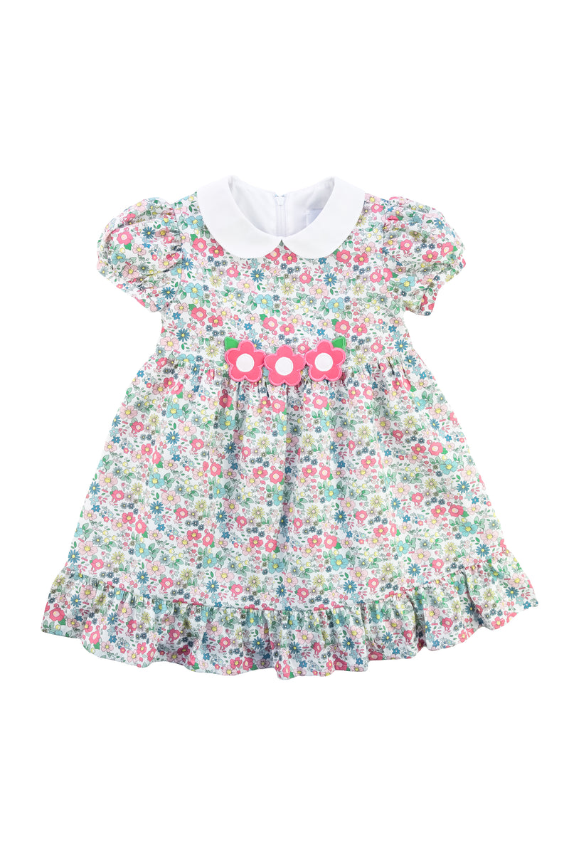 Florence Eiseman outlet 12m Green Gingham & Flower Appliqué Dress