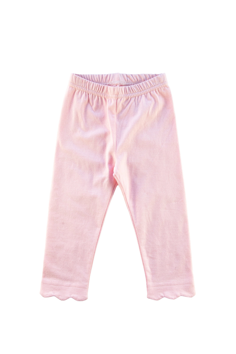 Petite Baby Pink Cotton Jersey Split Hem Leggings