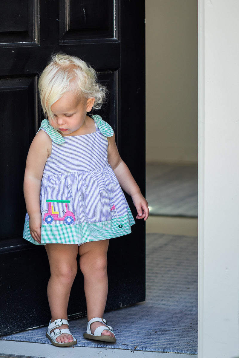 Seersucker Outfit Boys Shortall Summer Baby Clothes 