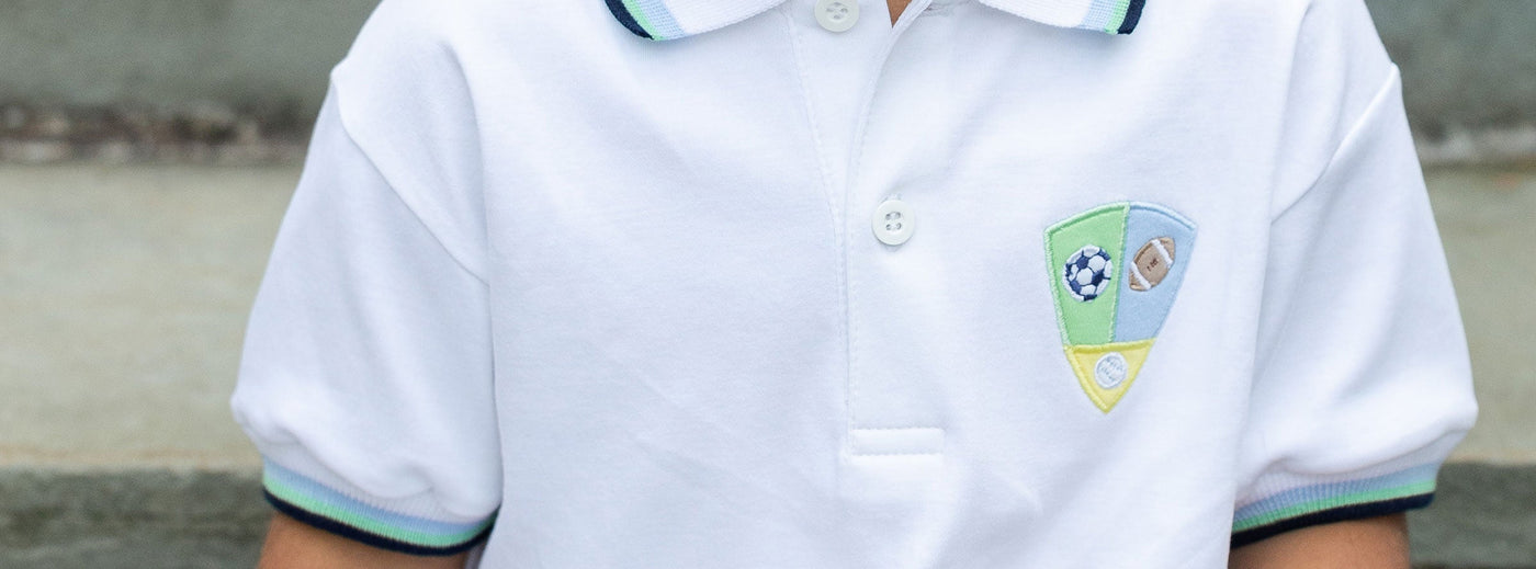 closeup of polo with embroidery