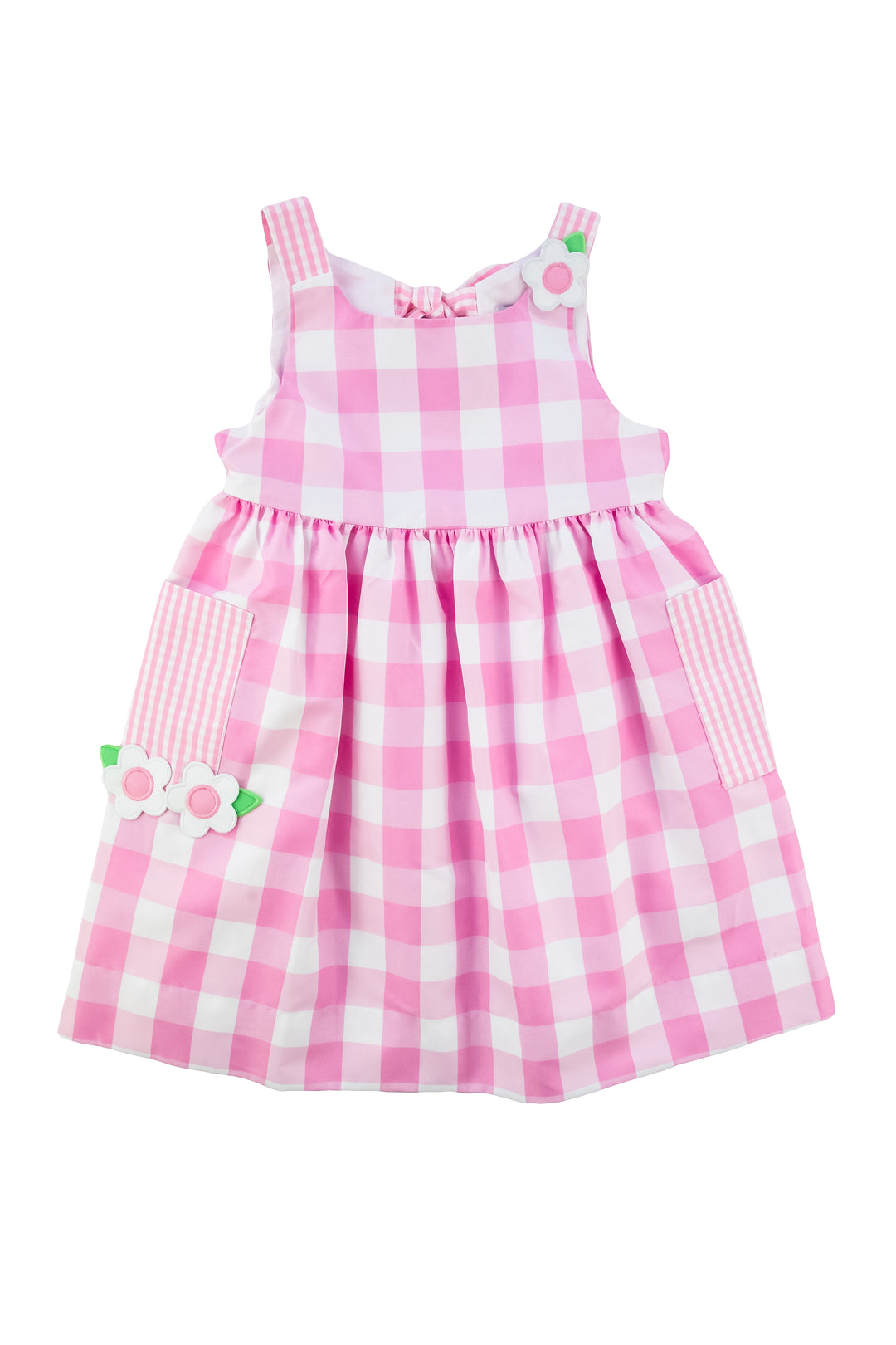 Florence store Eiseman 12m Green Gingham & Flower Appliqué Dress