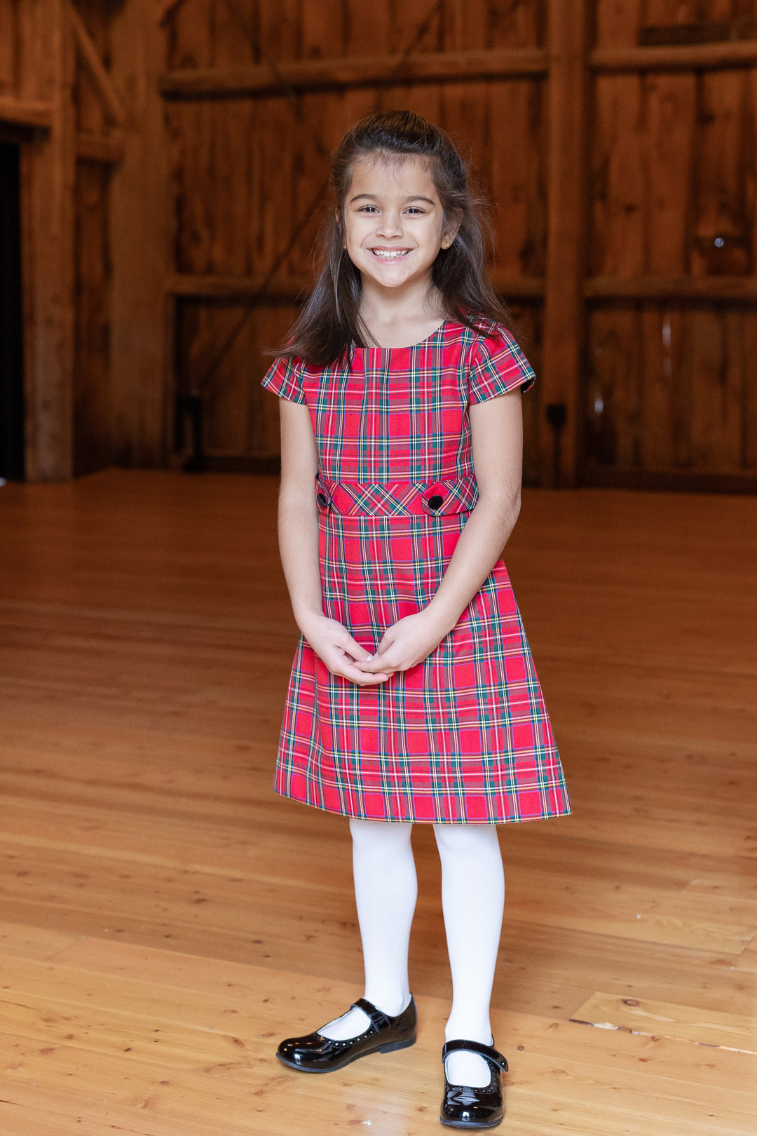 Plaid dress with buttons best sale