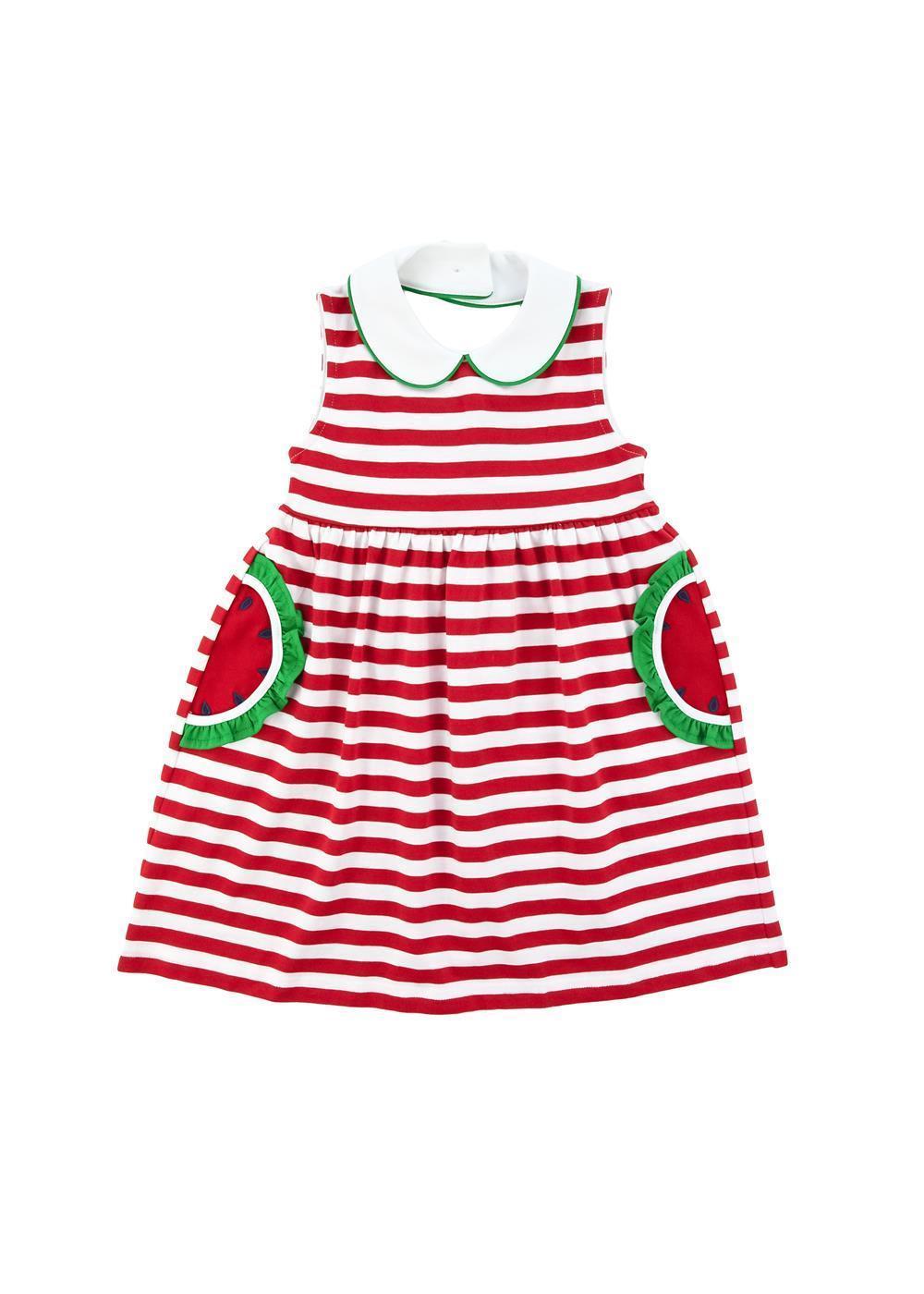 Beachside Picnic Stripe Knit Watermelon Pocket Dress – Florence